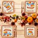 Fall Theme Party Supplies Kit, Serves 50: Complete Autumn Harvest Disposable Dinnerware Set - Includes Paper Dinner & Dessert Plates, Napkins,Thanksgiving/Autumn Party Decorations.