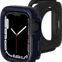 3 x Apple Watch Case - Metal, Lightweight, Compatible with Apple Watch Series 9/8/7, 45mm, Rugged Bumper Protector (Dark Blue)