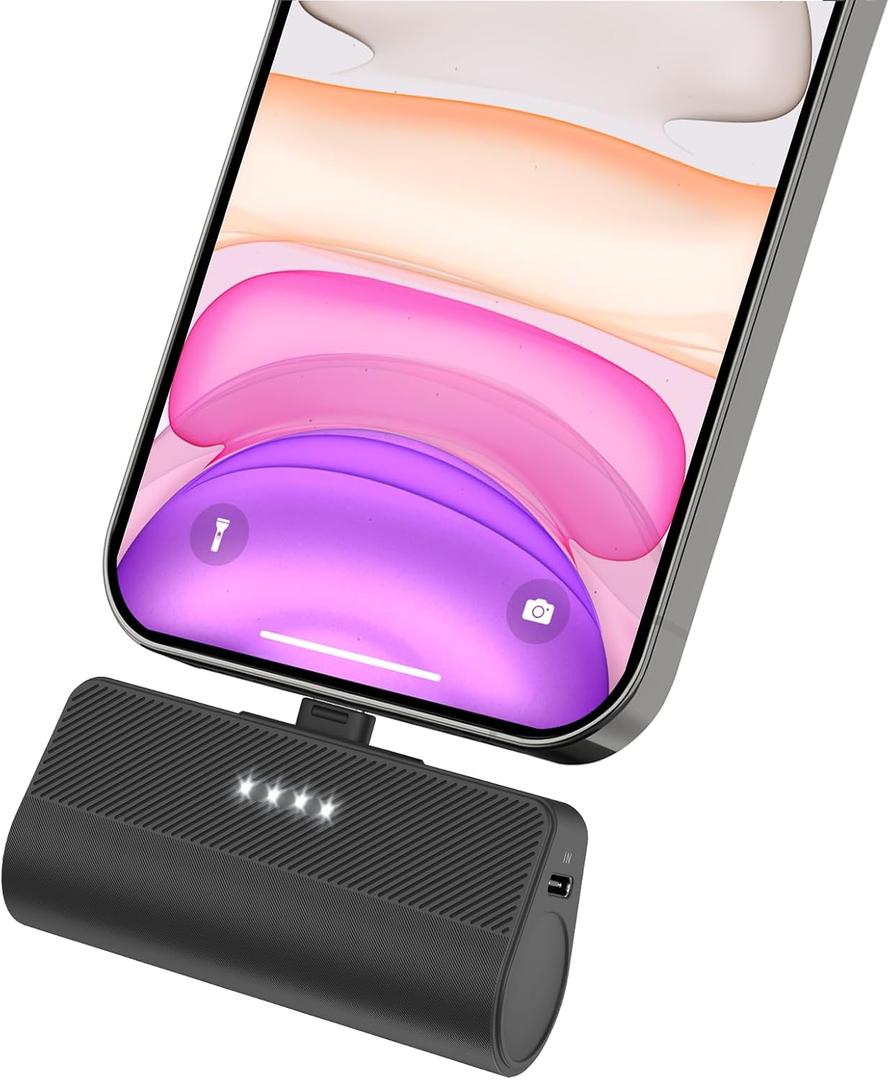 Portable Charger for iPhone,3500mAh Ultra-Compact Small Power Bank Compatible with iPhone 6/7/8/SE/11/XR/12/12 Pro Max/13/13 Pro Max/14/14 Pro Max/14 Plus Series,Black