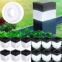 Hicarer 12 Pack Solar Fence Post Cap Lights 2in x 2in Solar Post Cap Fence Lights for Garden, Gazebos, Street Wall (White)