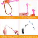 lpvoqpth 25 Sets LED Flying Set, 25 Slingshot+25 Glow Helicopter-50 Pcs, Flying Toy Outdoor Toys Glow in The Dark Party Supplies Party Favors for Kids 8-12,4-8