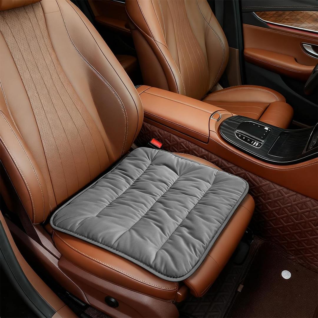 Car Seat Cushion Pad, Soft Plush Auto Seat Cover (Gray)
