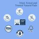 3 x 100% Organic Overnight Pads for Women, Ultra Thin Extra Heavy Flow Sanitary Pads with Wings Cotton Menstrual Pad Extra Coverage Period Pad Super Absorbency Feminine (Overnight, Size 5, 12 Ct)