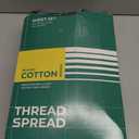 THREAD SPREAD 100% Organic Cotton Sheets King Size - 4 PC Organic Cotton King Percale Weave Sheet Set, Soft, Cooling, Crisp & Breathable, 16" Deep Pocket Hotel Quality Bedding Set - Dark Grey