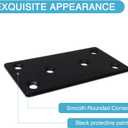 6PCS 3.11 x 1.57 inch Black Flat Mending Plate, Metal Bracket with Holes, Straight Steel Brace Fixing Joining Plate for Wood with 36PCS Screws