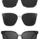 TIJN Polarized Sunglasses Women Men Oversized,UV Protection Sun Glasses Trendy Style,Large Square Shades,Big Frame Shady Rays