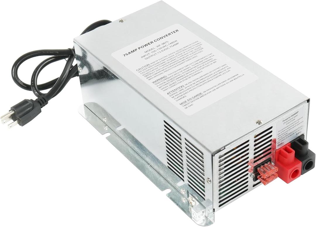 WF-9875 75 Amp Power Converter Deck Mount Charger Replacement for RV Trailer Camper WF-9800 Series WF-9875-AD-CB WF-9875-MBA