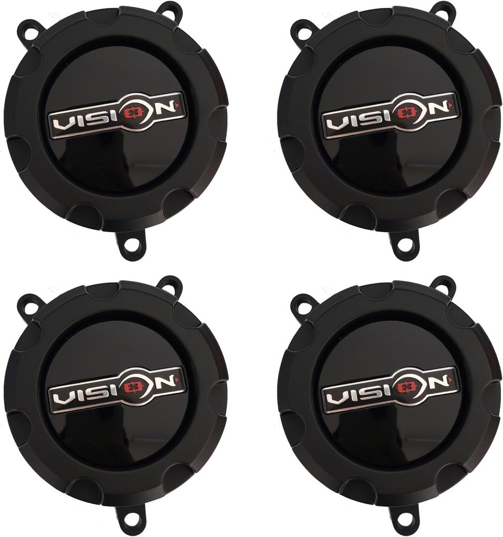 Wheel Center Hub Cap Vision C398SB-5V C310-13 Matte Black 4pc