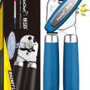 PrinChef Can Opener Manual, Can Tin Bottle Opener with Magnet - No-Trouble-Lid-Lift, Handheld Can Opener Smooth Edge with Sharp Blade, Heavy Duty and Easy to Use, for Seniors with Arthritis, Blue