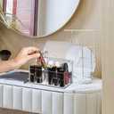 Foraineam 3 Pack Lipstick Holder Organizer with Lid, 18 Spaces Clear Acrylic Lipstick Display Stand Container, Dust-proof Beauty Makeup Storage Case for Cosmetic Dresser Vanity Cabinet Display