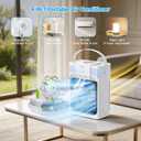 Portable Air Conditioners, 4-IN-1 Personal Evaporative Air Cooler with Remote, 3 Speeds & 3 Mist, 7-Color Night Light, 2-8H Timer, 1200ML Mini Air Conditioner Cooling Fan for Bedroom Office Home