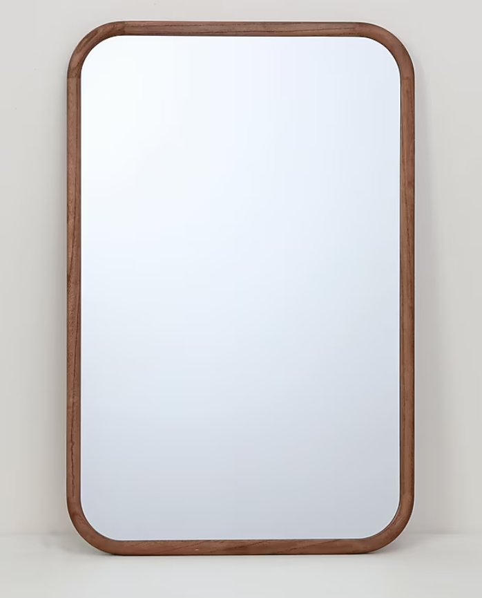 Origin 21 O21 24IN x 36IN Modern Wood Mirror 24-in W x 0.75-in H Rectangle Warm walnut Polished Wall Mirror