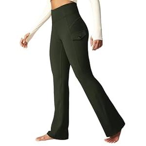 Heathyoga Cargo Pants Women Fleece Lined Leggings Waterproof Hiking Pants Women Thermal Pants Warm Wide Leg Sweatpants Winter, L