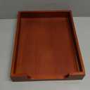 KOLWOVEN Wood Letter Tray -Load Documents Tray for Office Desktop Organizer - Desk Magazine, File, Folder, Paper Holder - Paper Document File Tray Front Drak Brown