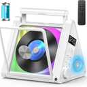 Portable CD Player,4000mAh Rechargeable CD Speaker with Bluetooth Vertical CD Player FM Radio/RGB Lights