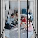 Digram Magnetic Screen Door Upgraded polyethylene Terephthalate Mesh,Double Door Screen Magnetic Closure for Sliding Door,Patio Door,Fit Door Size 60" X 80"