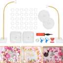 Balloon Arch Kit, Bendable 8FT and 6FT Balloon Arch Stand with Base and Manual Pump, Ballon Arch Stand Kit for Birthday Wedding Baby Shower Holiday Graduation Party Decoration(GOLDEN)