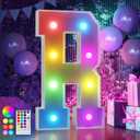 imprsv 3FT Colorful Marquee Light Up Letters R, 18 Colors Light Up Letters Alphabet Sign with Remote, Marry Me Light Up Letters, Large Letters for Birthday Engagement Anniversary Wedding Party Decor