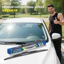 VEIGEIR 22inch + 21 inch Steel Frame Windshield Wiper Blades,Compatible with Toyota Tacoma 2014-2005 Solara 2003-2001 /Grand Cherokee 2021-2011 and More Model Conventional Front Wiper (Pack of 2)