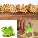 HOSL 4 Piece Leaves Baking Pie Crust Cutters Shapes Random Color Cake Cookie Cutter Set Fondant Stampers Leaves Cake Decorating Cutter Molds DIY Tools