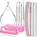 FANDAMEI Nail Care Kit, Nail Files 100/180, Nail Buffer Block, Cuticle Nippers, Cuticle Trimmer, Cuticle Pusher, Nail Tools, Nail Kit, Pedicure & Manicure Tools, Nail Prep Kit, Manicure Kit for Women