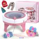 MIAOKE Knitting Machine, 40 Needles Smart Weaving Loom Knitting Round Loom, Knitting Board Rotating Double Knit Loom Machine, DIY Knitting Loom Machines Weaving Loom Kit for Adults (White)