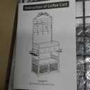 Coffee Bar Cart with Wheels, Coffee Bar Table, Kitchen Coffee Bar Cabinet with Storage, Rustic Coffee Bar, Rolling Coffee Cart, Coffee Nook, Corner Coffee Bar Station with Drawer, Bakers Rack (Black & Brown)