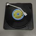 Funny Retro Record Coasters for Drinks with Vinyl Player Holder for Music Lovers,Set of 6 Conversation Piece Sayings Drink Coaster,Housewarming Hostess Wedding Registry Gift Ideas