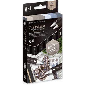 Spectrum Noir Classique Blend Marker Dual Nib Pens Set-Greys-Pack of 6