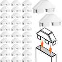 Pelopy 32 Packs Vinyl Picket Fence Caps 7/8" x 3" Vinyl Picket Fence Parts White Post caps for Outdoor Garden (Dog Ear)