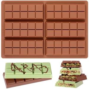 Fimary Chocolate Bar Mold - Non-Stick Chocolate Molds, Food Grade Silicone Deep Mold for Dubai Pistachio, Candy, Snacks