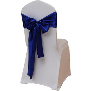 25pcs Decorative Wedding Chair Sashes Bows, Satin Chair Ribbons Ties for Trade Shows Christmas Events Baby Shower Birthday Party, Blue