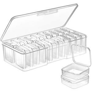 DUOFIRE 20 Pieces Plastic Bead Organizer, Craft Organizers and Storage Bead Storage Containers Small Transparent Boxes with Hinged Lid for Modular Storage of Small Parts, Diamonds, DIY Art, Jewelry