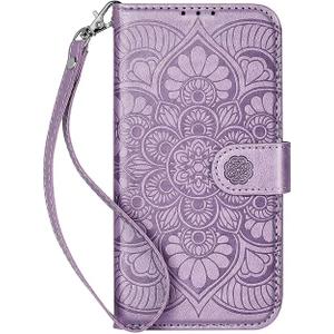 Wallet Case for iPhone 16,[RFID Blocking] 3 Card Holder Stand with Credit Card Slot PU Leather Magnetic Protective Flip Cover for iPhone 15 (Light Purple)