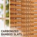 Cordless Bamboo Roman Shade, Light Filtering Blinds 36x64, Carbonized