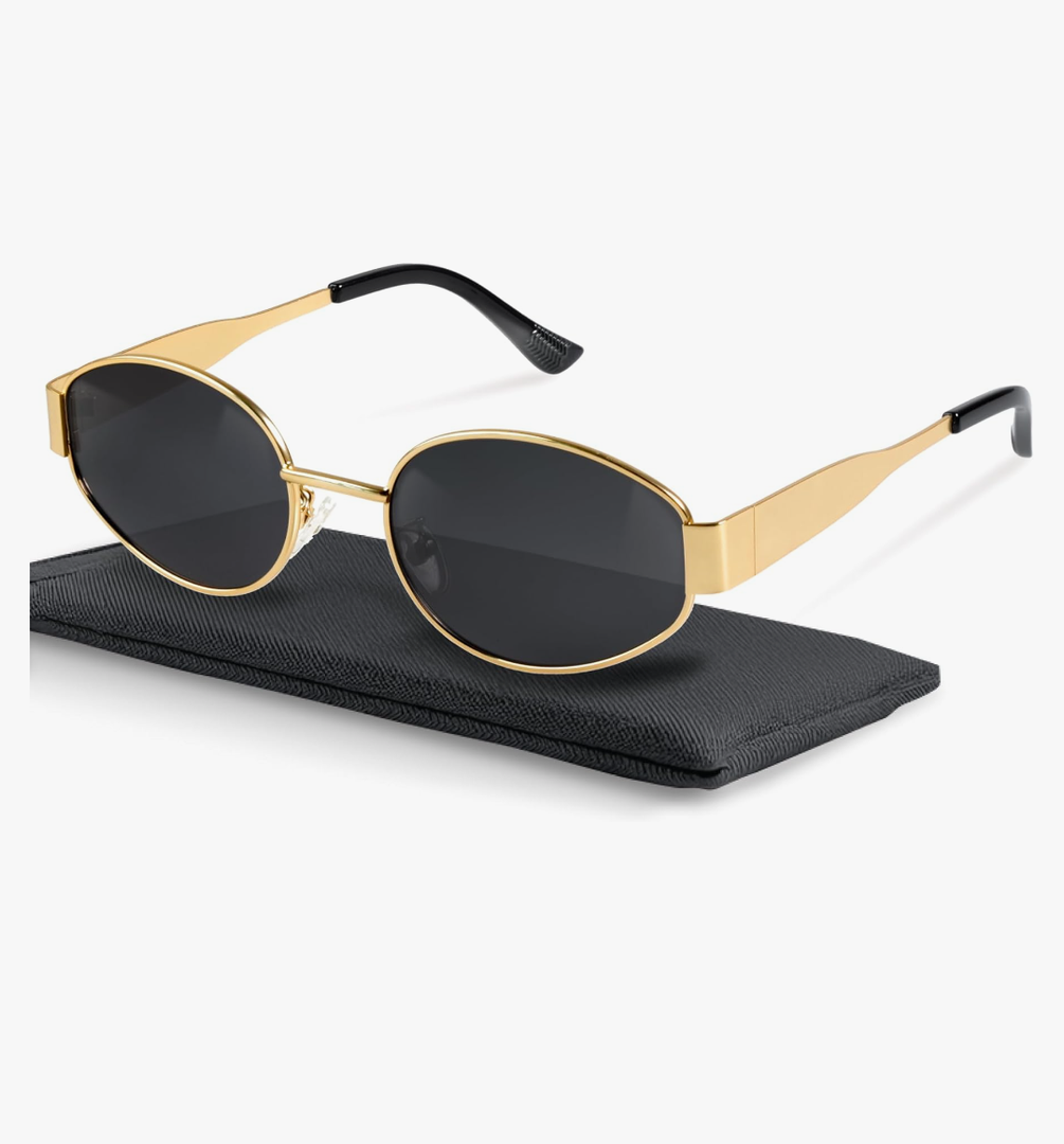 livho 2025 Trendy Oval Sunglasses - Stylish Polarized Shades for Everyday - Retro Metal Frames