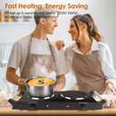 Electric Burner, Electric Hot Plate for Cooking Portable Cooking Stove, Countertop Burner Cooktop for Kitchen, Dorm, Temperature Control, Easy to Clean, Black