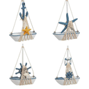 Juvale Set of 3 Mini Wooden Sailboat Models for Beach Nautical Home Decor, Miniature Boat Decorations, & Coastal Decor