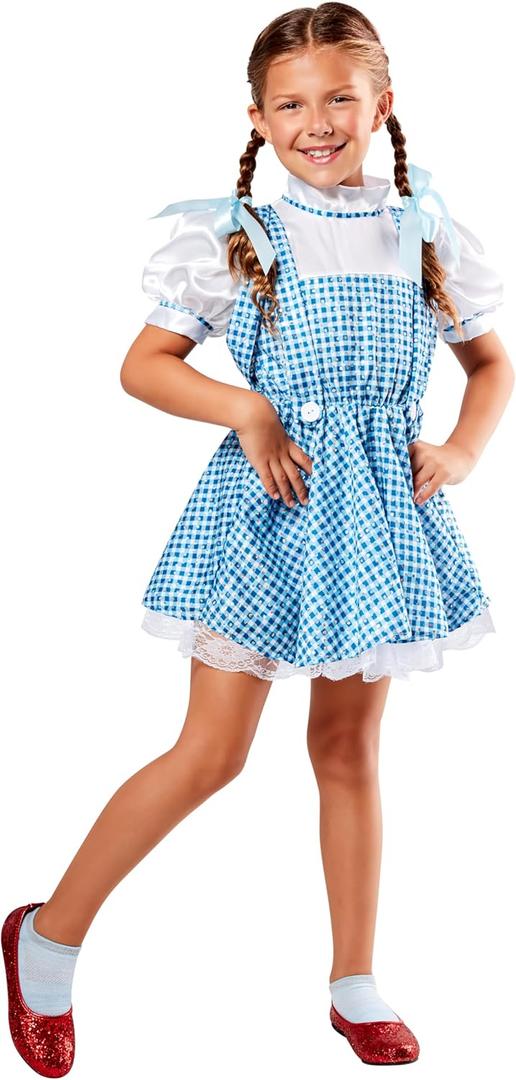 Rubies The Wizard of Oz: Dorothy Sequin Costume Dress for Kids (Small, One Color)