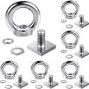 6 Sets M8 T Track Bolts, Eye Bolts with Nuts, 304 Stainless Steel Roof Rack T Bolts, Nuts and Lifting Eye Bolts, T Slot Bolts Anchoring Kit for Ropes Anchoring Tie Down Straps
