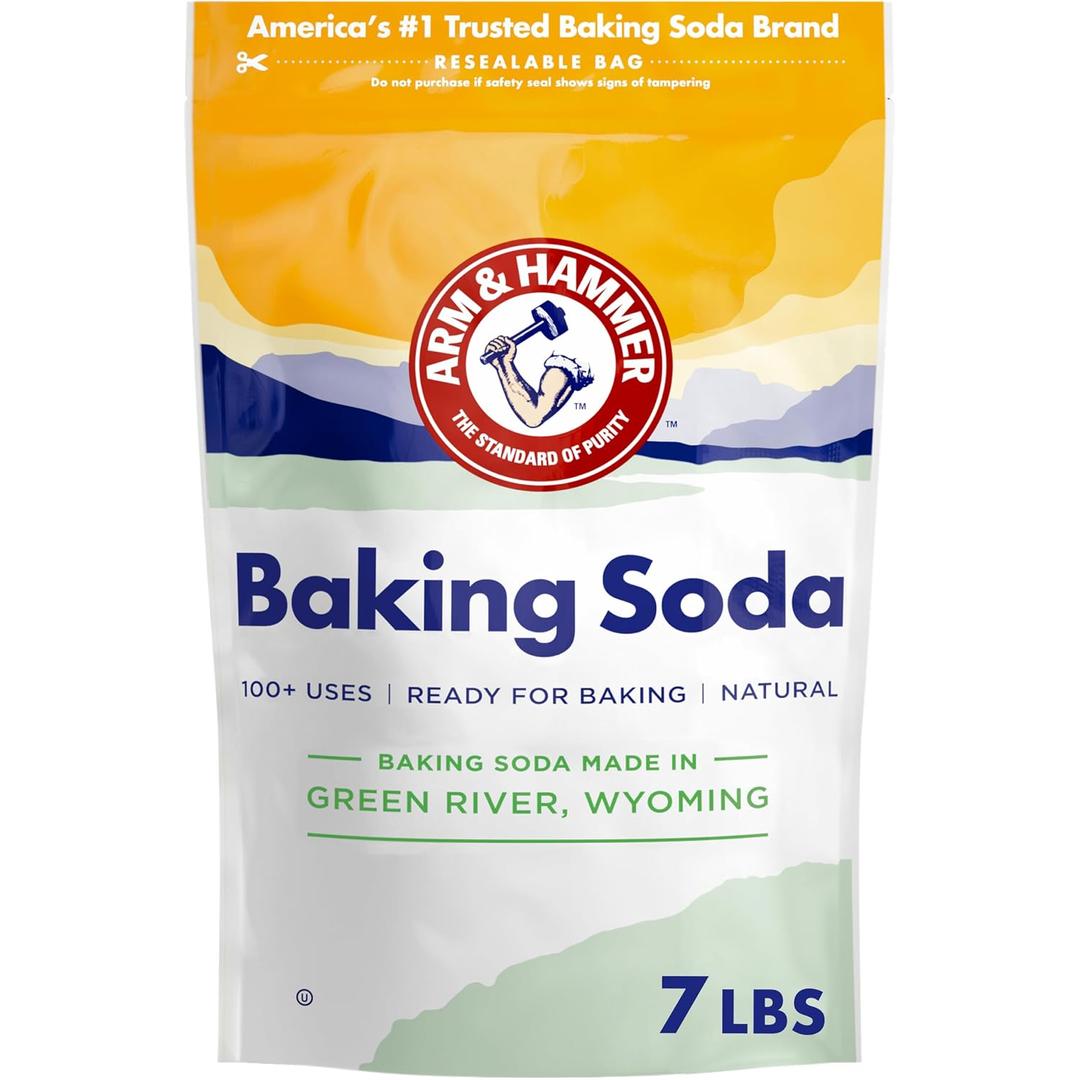 ARM & HAMMER Baking Soda, 100% Pure Sodium Bicarbonate Powder, 7 Lbs | Multi-Purpose, For Cooking, Cleaning, Laundry & Deodorizing