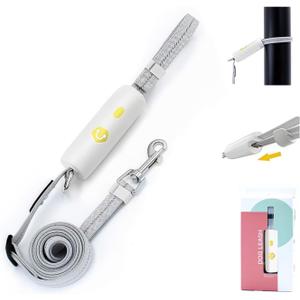 Hand Free Dog Leash Adjustable Length 4-6 ft with Reflective Stripor for Medium&Small Dogs Comfortable Handle and Sturdy Rope for Walking, Jogging and Running Your Dog (White)