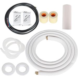 16FT Air Conditioning Tubing Hose Extension 3/8 and 5/8 Inch Insulated Copper Hoses Fit for Mini Split Air Conditioner