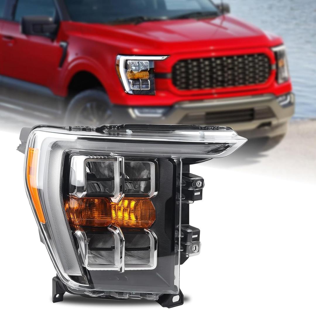 Headlight Fits 2021-2023 Ford F150 F-150 XLT/Lariat Right Passenger Side