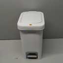 MOPALL Small Bathroom Trash Can with Lid Soft Close, Garbage Can with Press Top Lid & Foot Pedal, Step Trashcan Slim Trash Bin Waste Basket for Toilet, Office, Bedroom, Kitchen, Living Room 2.7 Gallon