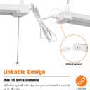 4FT Linkable LED Shop Light for Garages, 42W 4800LM 5000K Daylight White LED Ceiling Light, with Pull Chain (ON/Off), Linear Worklight Fixture, 4 Pack