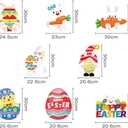 2 x 8 Pcs Easter Yard Signs Garden Decoration Outdoor Yard Signs Egg Bunny Rabbit Carrot Basket Chicken with Stakes for Easter Party Decorations Lawn Photo Props Patio Walkway