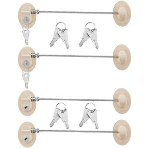 Hotop 4 Pack Cabinet Locks with Keys Mini Fridge Refrigerator Locks for Kids Toddlers Self Adhesive Child and Baby Proofing Safety for Deep Freezer Drawers Doors Latch (Light Brown)