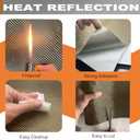 Titanium Thermal Barrier Adhesive Backed Heat Blanket Heat Shield Mat 12'' X 47'' for wall behind grill, fireplace kitchen cabinet 2500 Degrees Fire Pit Mat Fireproof Grill Pad