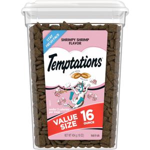 Temptations Classic Crunchy and Soft Cat Treats, Shrimpy Shrimp Flavor, 16 oz. Tub (EXP 02/10/27) Temptations Classic Crunchy and Soft Cat Treats, Shrimpy Shrimp Flavor, 16 oz. Tub (EXP 02/10/27)